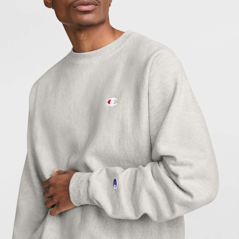 Champion Unisex Reverse Weave Gray Crewneck Sweater - Picture 2 of 7